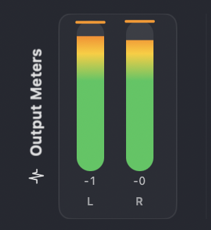 Stereo fold-down output meters