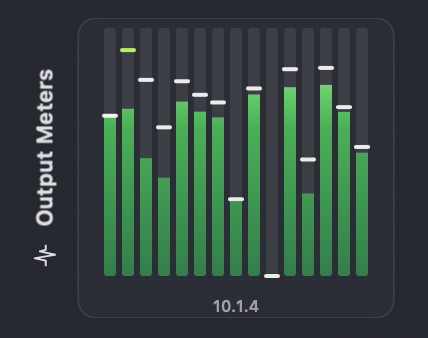 Output meters using the Green theme