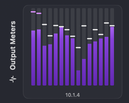 Output meters using the Purple theme